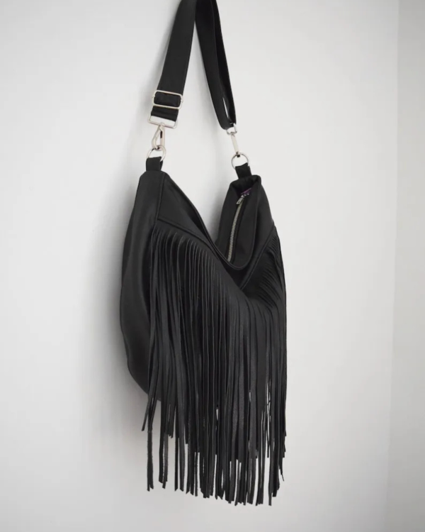 Beth Dutton Black Fringe Leather Purse