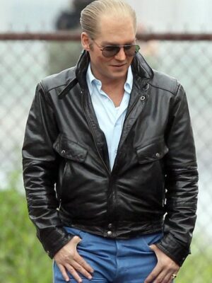 Black Mass Johnny Depp Black Leather Jacket