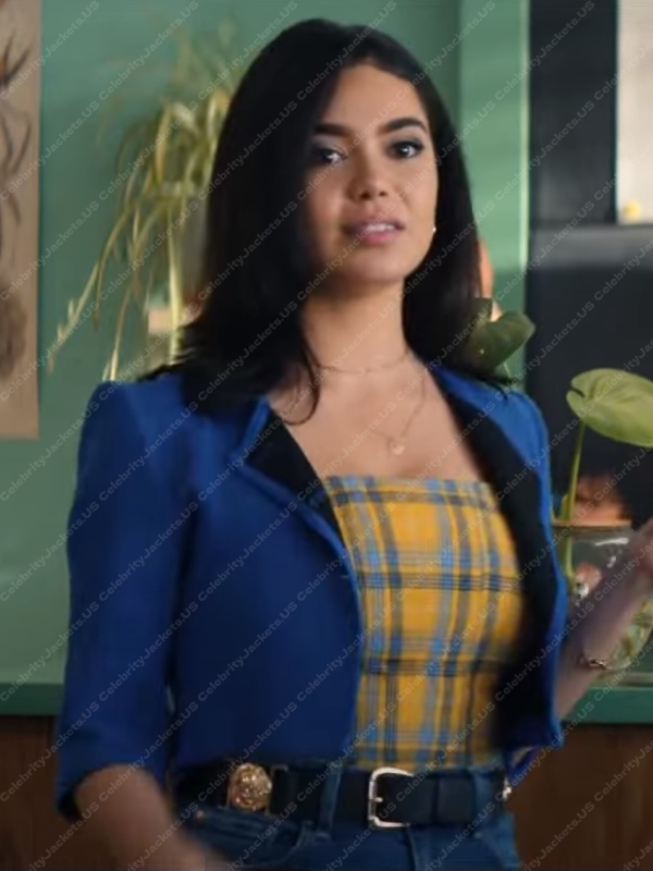 Darby and the Dead Auli’i Cravalho Cropped Blue Tuxedo Jacket