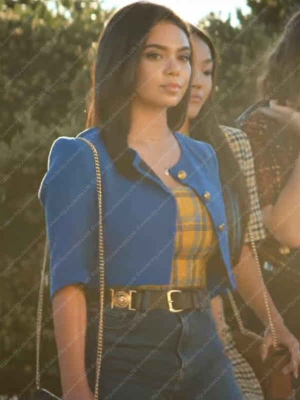 Darby and the Dead Auli’i Cravalho Cropped Blue Tuxedo Jacket