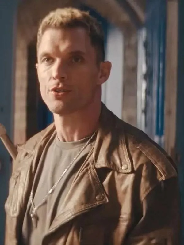 Ed Skrein I Used to Be Famous Brown Leather Jacket