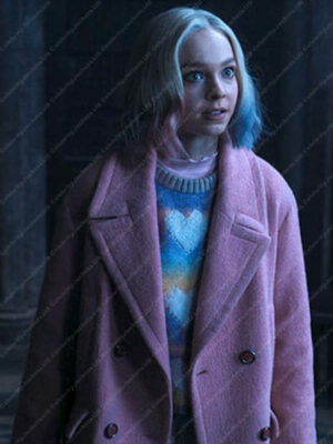 Wednesday Emma Myers Pink Coat