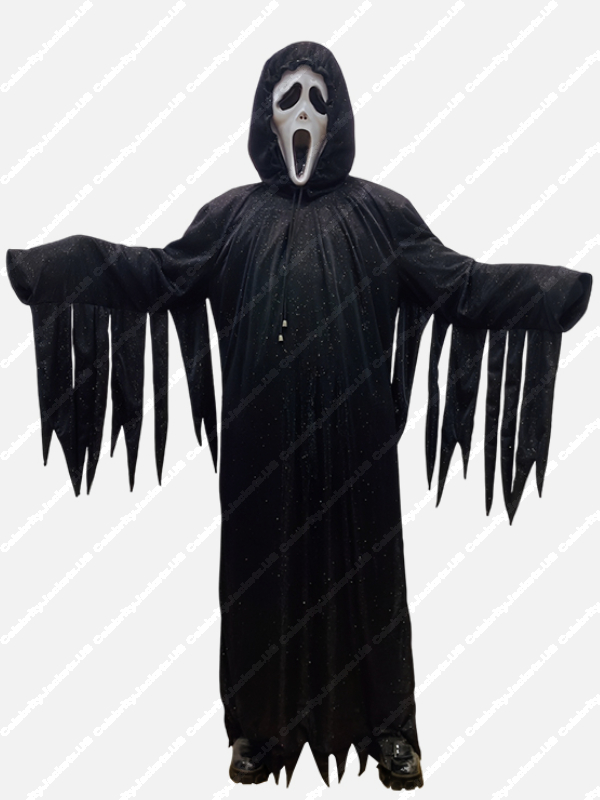 Scream Ghost Hooded Costume With Free Mask & Gloves