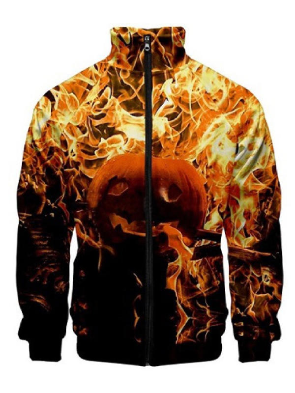 Fire Pumpkin Halloween Jacket