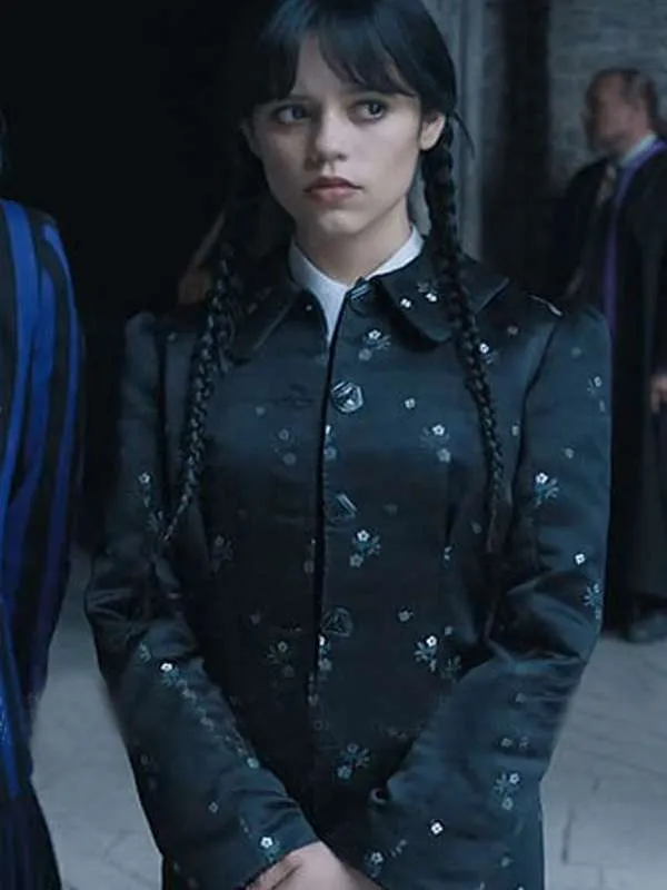 Jenna Ortega Wednesday Black Coat