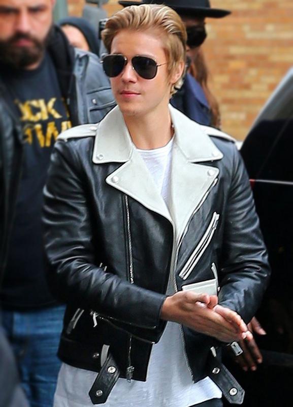 Justin Bieber Elegant Brando Leather Jacket