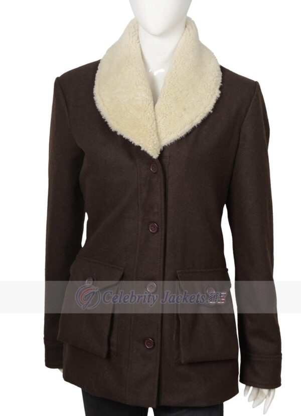 Kelly Reilly Yellowstone Beth Dutton Shearling Wool Coat