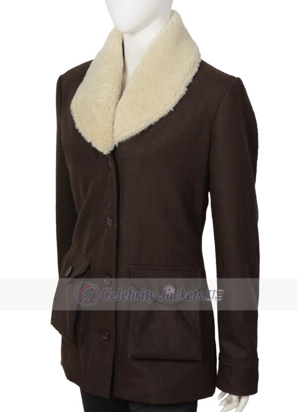 Kelly Reilly Yellowstone Beth Dutton Shearling Wool Coat