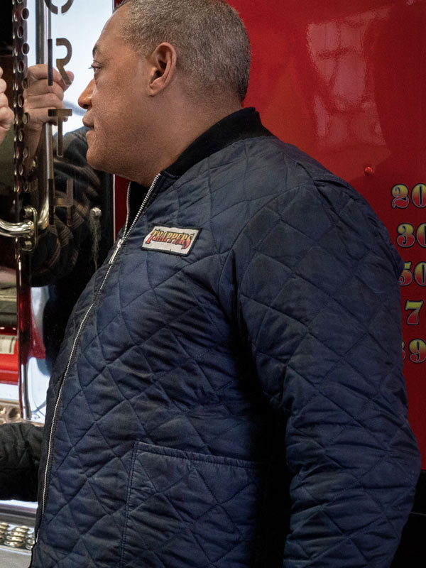 The Ice Road Laurence Fishburne Blue Bomber Jacket