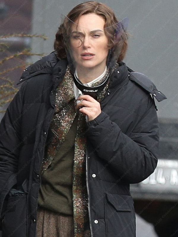 Boston Strangler Keira Knightley Black Puffer Jacket