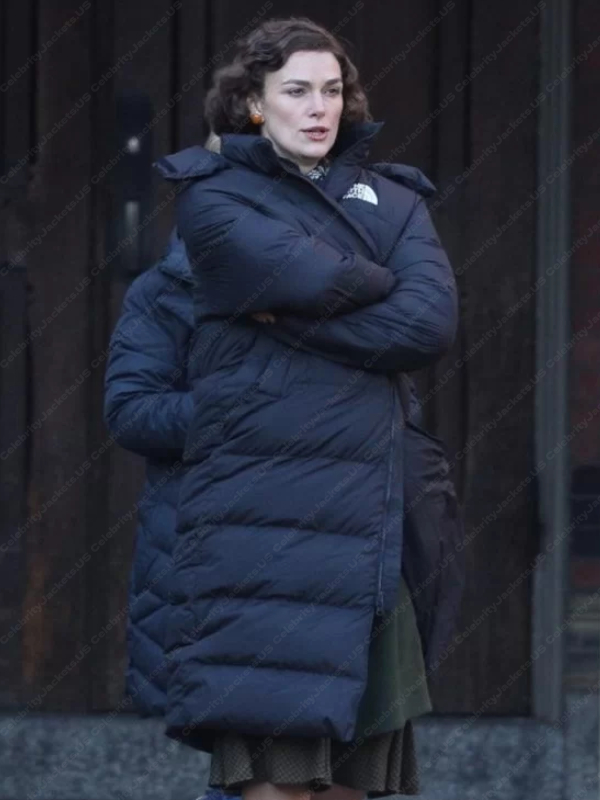 Boston Strangler Keira Knightley Blue Puffer Jacket