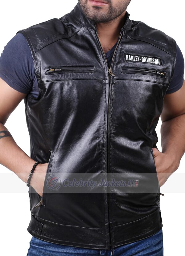 Mens Harley Davidson Black Vest