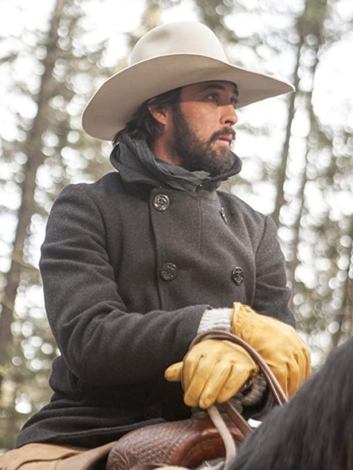 Yellowstone Ryan Bingham Grey Wool Coat