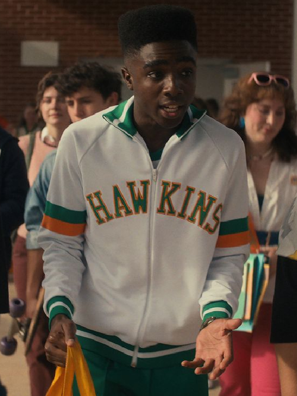 Stranger Things Season 4 Lucas Sinclair White Jacket