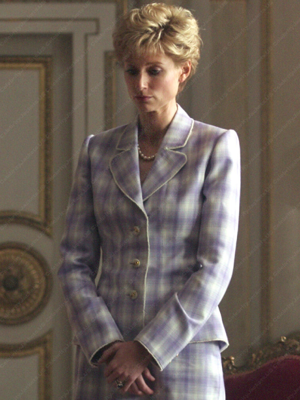 Princess Diana The Crown S05 Checkered Coat