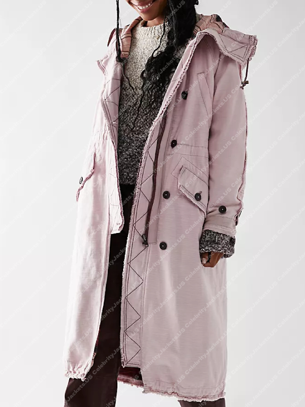 The Resident S06 Padma Pink Hooded Coat