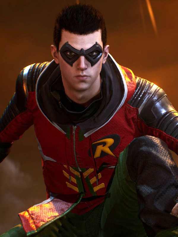 Robin Gotham Knights Red Leather Jacket