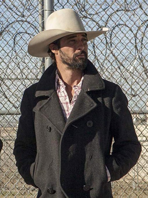 Yellowstone Ryan Bingham Grey Wool Coat