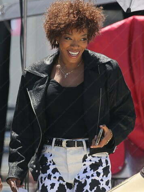 I Wanna Dance with Somebody Naomi Ackie Biker Jacket