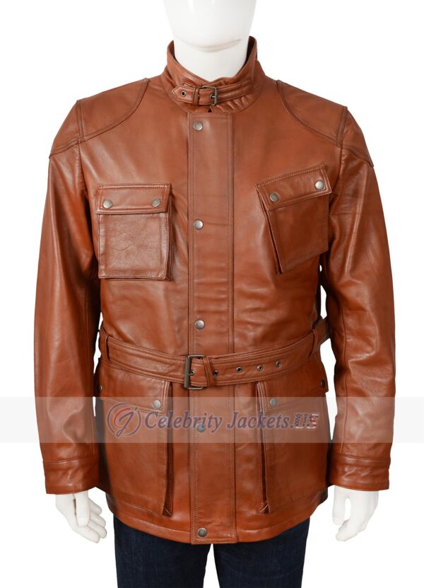 Brad Pitt Biker Brown Leather Jacket