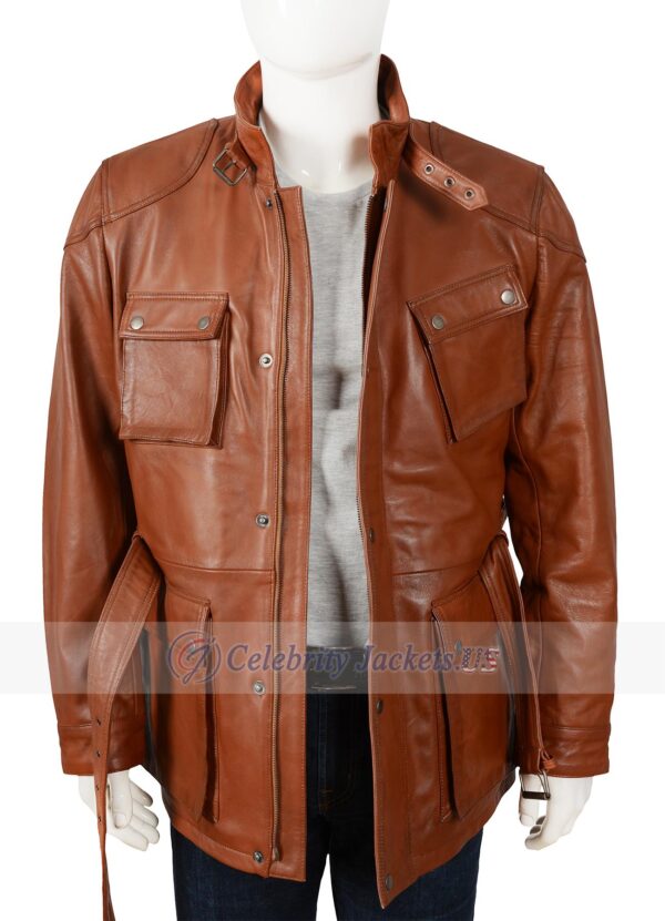 Brad Pitt Biker Brown Leather Jacket