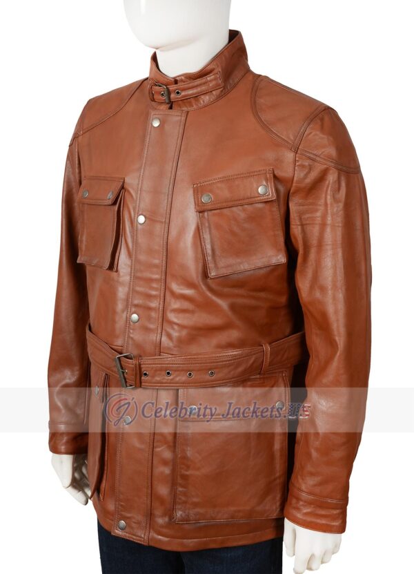 Brad Pitt Biker Brown Leather Jacket