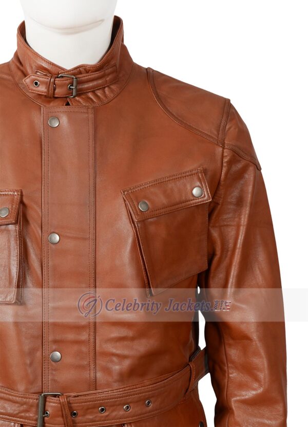 Brad Pitt Biker Brown Leather Jacket