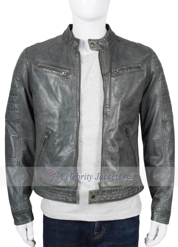 Collin Vintage Fashion Racer Leather Jacket