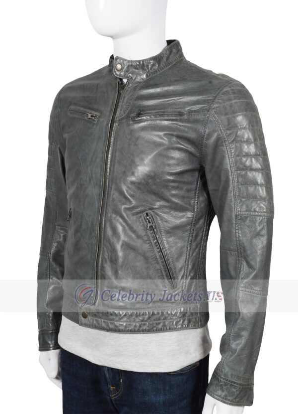 Collin Vintage Fashion Racer Leather Jacket