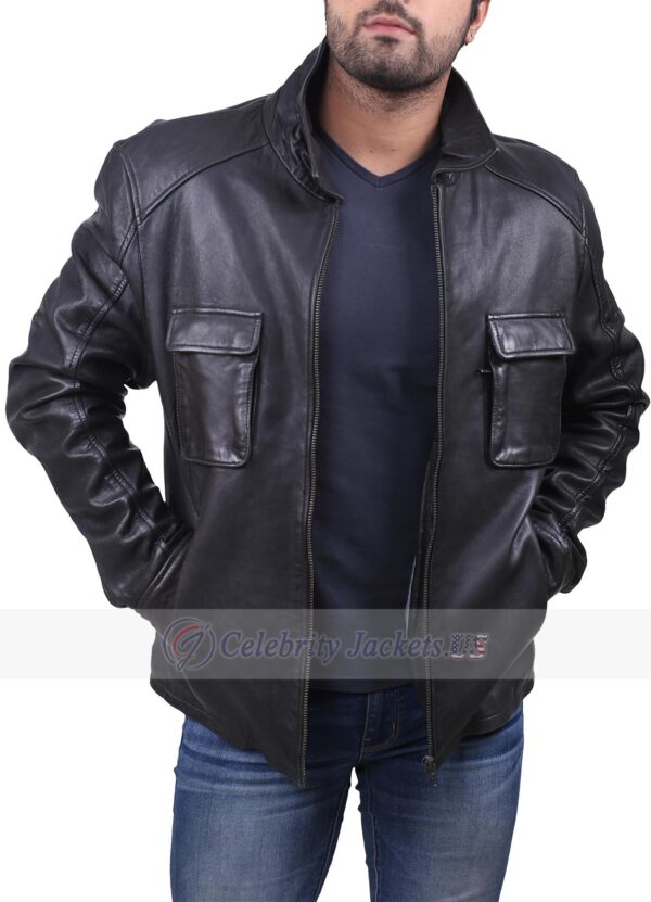 Darryl Slim Fit Black Racer Leather Jacket