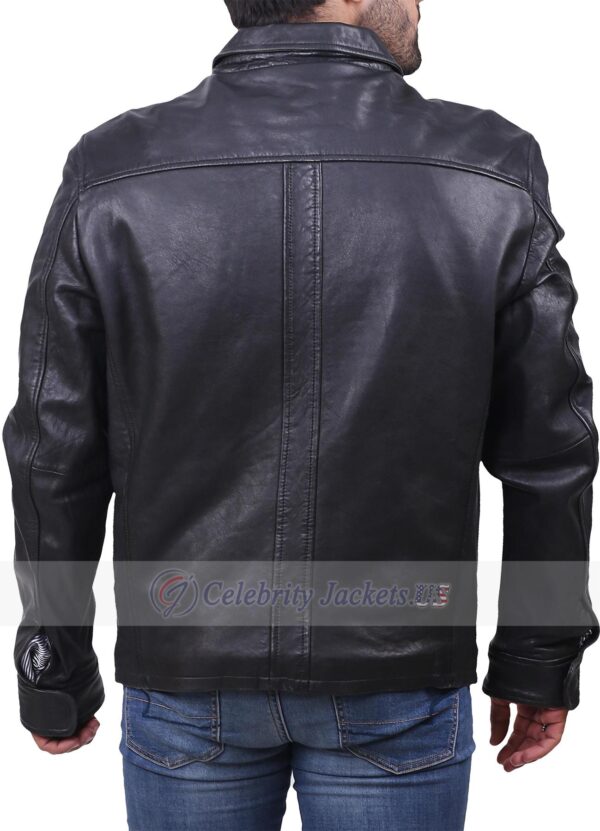 Darryl Slim Fit Black Racer Leather Jacket