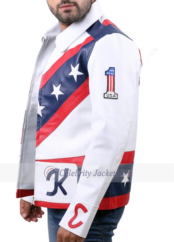 Evel Knievel White Biker Leather jacket