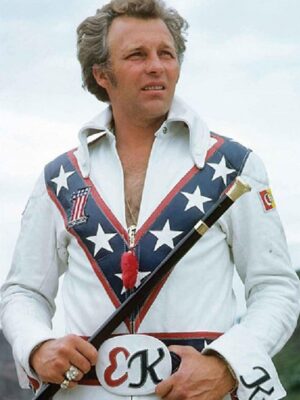 Evel Knievel White Biker Leather jacket