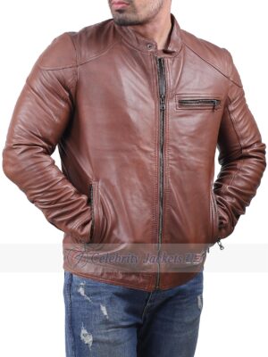 Gary Mens Classic Brown Leather Jacket