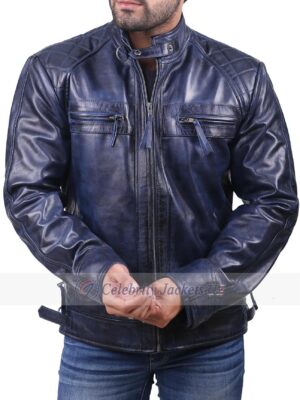 Glen Cafe Racer Anitque Leather Jacket