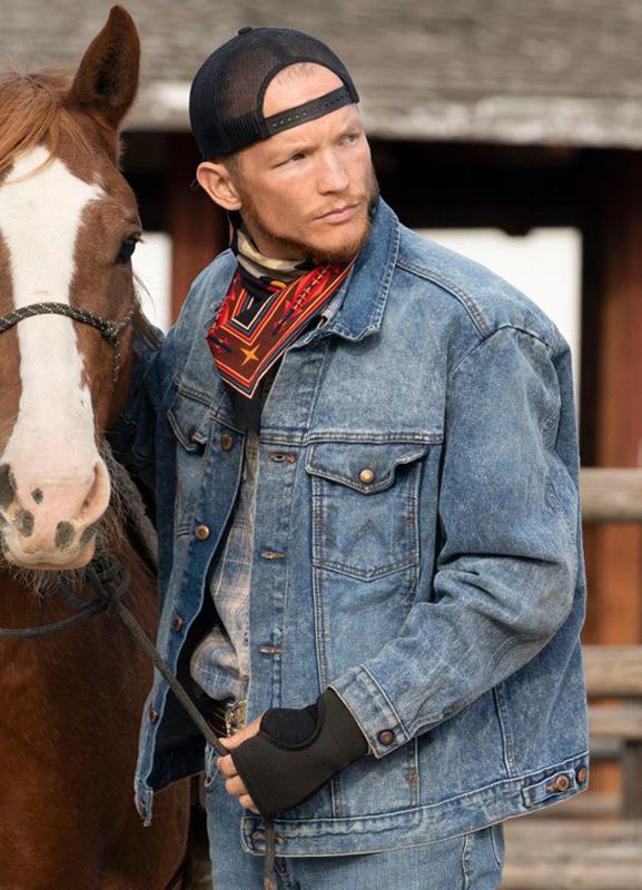 Jefferson White Yellowstone Jimmy Hurdstrom Blue Denim Jacket