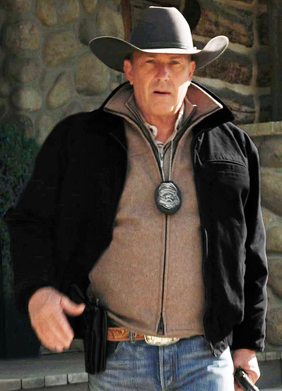 Kevin Costner Yellowstone John Dutton Black Cotton Jacket