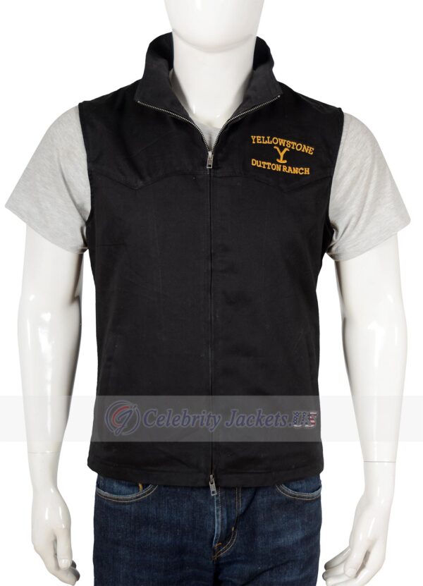 Kevin Costner Yellowstone John Dutton Black Cotton Vest