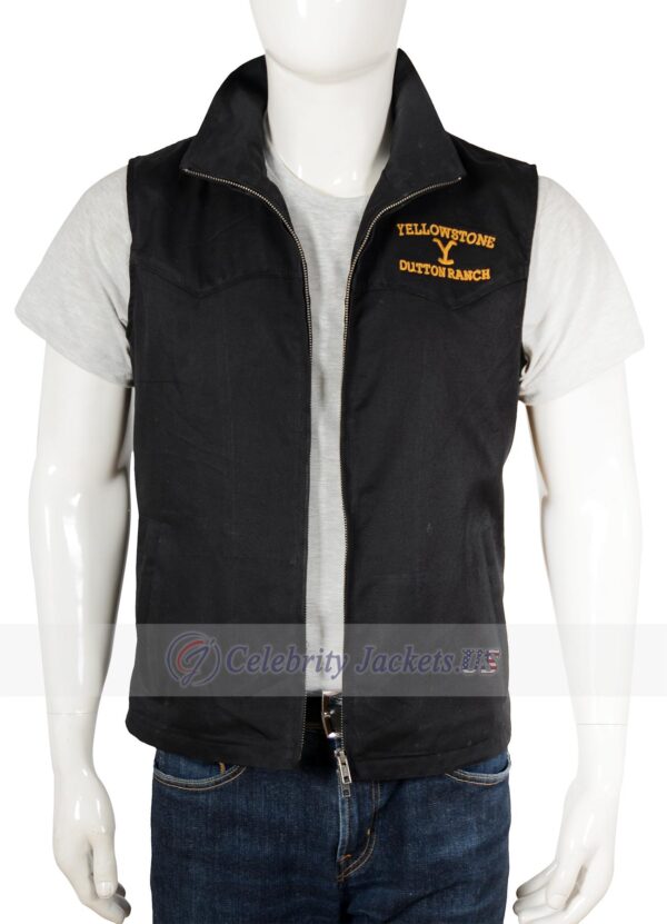 Kevin Costner Yellowstone John Dutton Black Cotton Vest