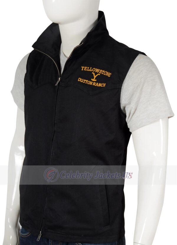 Kevin Costner Yellowstone John Dutton Black Cotton Vest