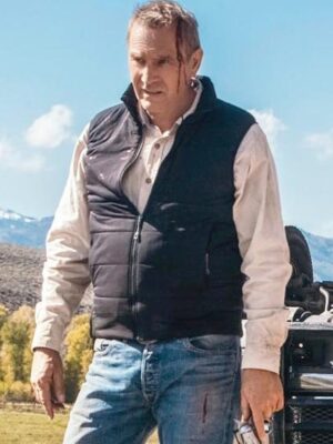 Kevin Costner Yellowstone John Dutton Black Quilted Vest