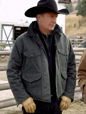 Kevin Costner Yellowstone John Dutton Grey Cotton Jacket