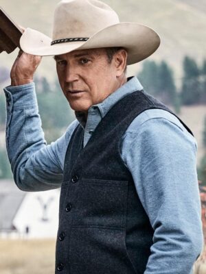 Kevin Costner Yellowstone John Dutton Grey Wool Vest