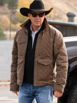 Kevin Costner Yellowstone Season 4 John Dutton Quilted Jacket