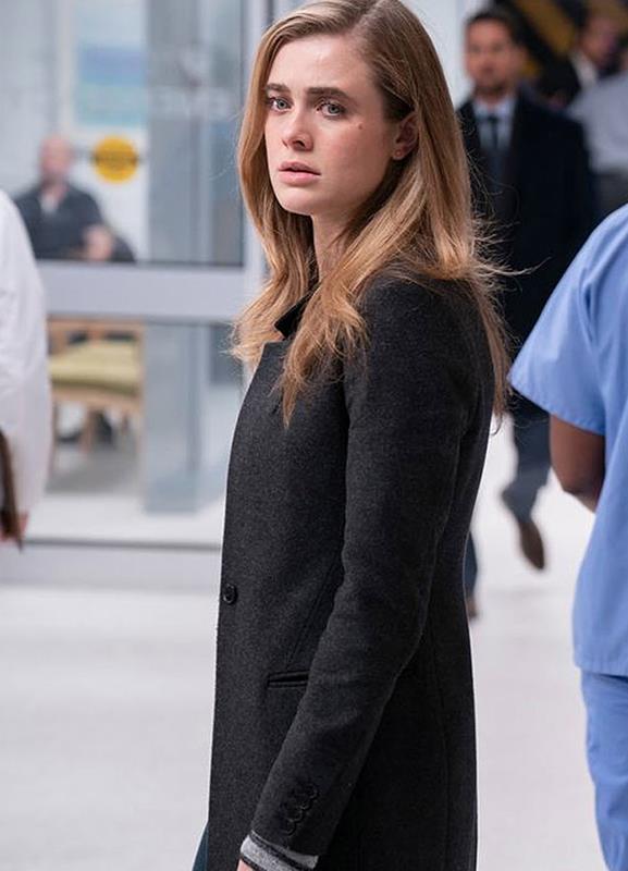 Michaela Stone Manifest Melissa Roxburgh Black Wool Coat