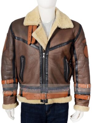 Men Aviator RAF B3 Sheepskin Bomber Jacket