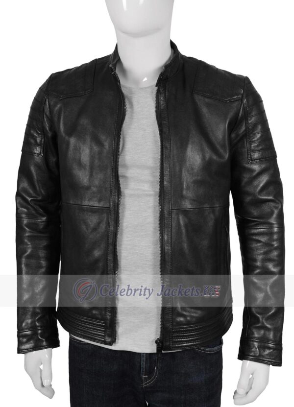 Nick Cafe Racer Moto Premium Black Leather Jacket