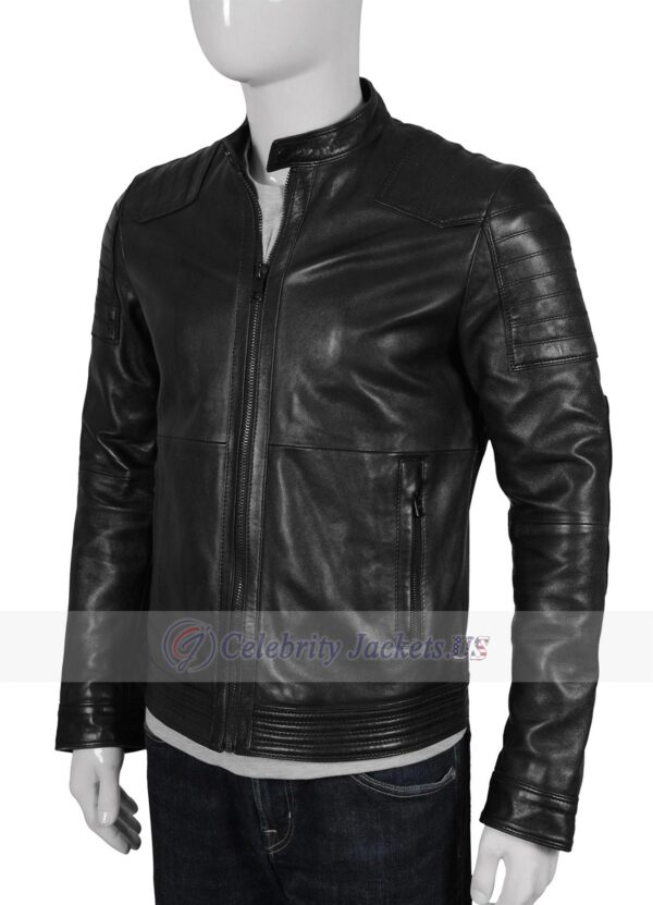 Nick Cafe Racer Moto Premium Black Leather Jacket