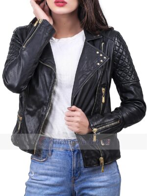 Shira Women Quilted Biker Jacket