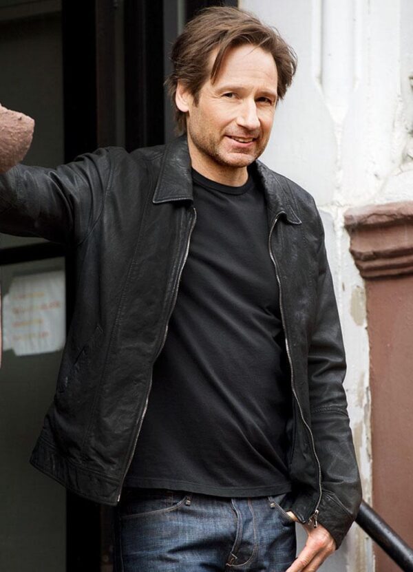 Californication Hank Moody Season 7 Black Leather Jacket